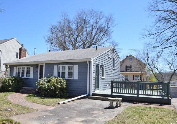 Front view of 3-bedroom split home at 271 Center Street in Randolph, MA